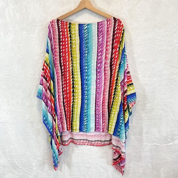 Trina Turk Poncho Top Swim Cover Up Prismatic Caftan Multi Colorful OS - Picture 7 of 10